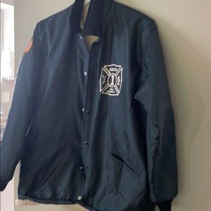 Men’s navy blue fire coat large